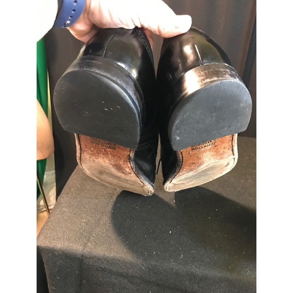 Johnston & Murphy Black Leather Cap Toe Oxfords Mens Dress Shoe Size 11 1/2 11.5 - Picture 9 of 9